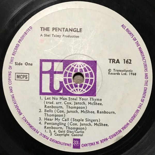 <em>The Pentangle</em> LP side one