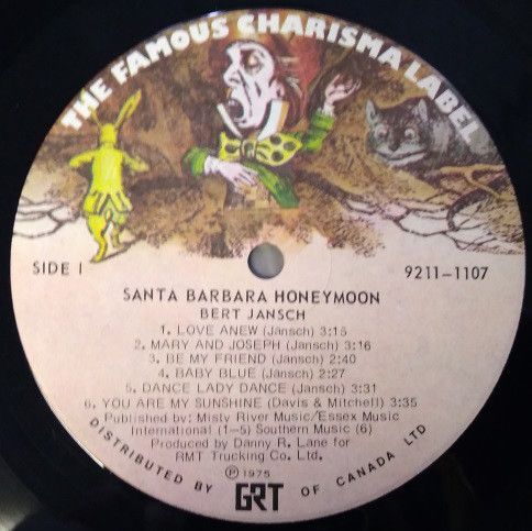 <em>Santa Barbara Honeymoon</em> LP side 1