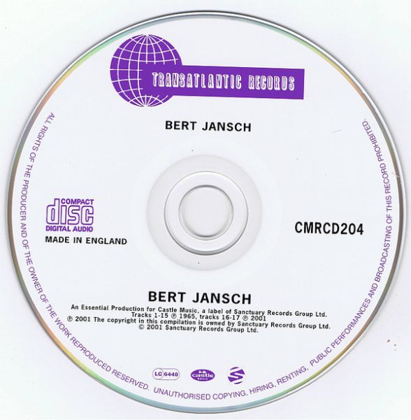 <em>Bert Jansch</em> back booklet