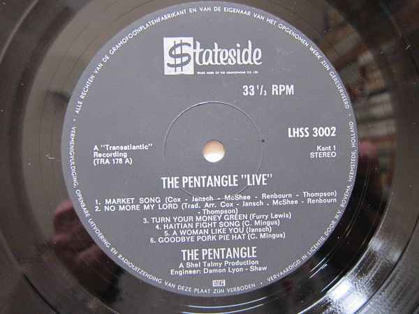 <em>The Pentangle &ldquo;Live&rdquo;</em> LP side 1