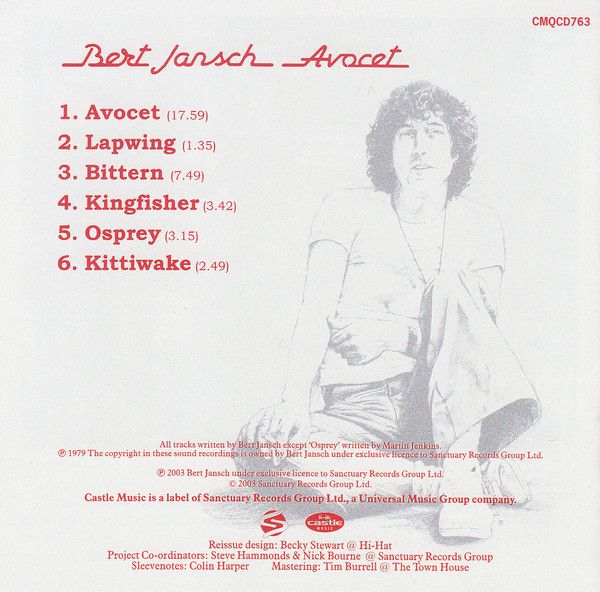 <em>Avocet</em> back cover