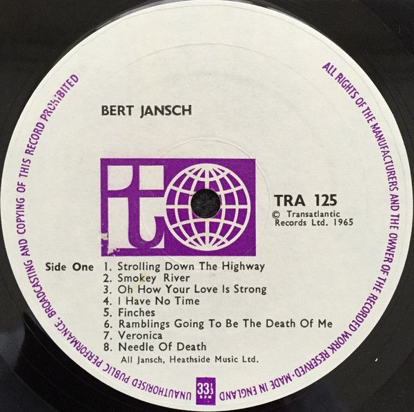<em>Bert Jansch</em> LP side one