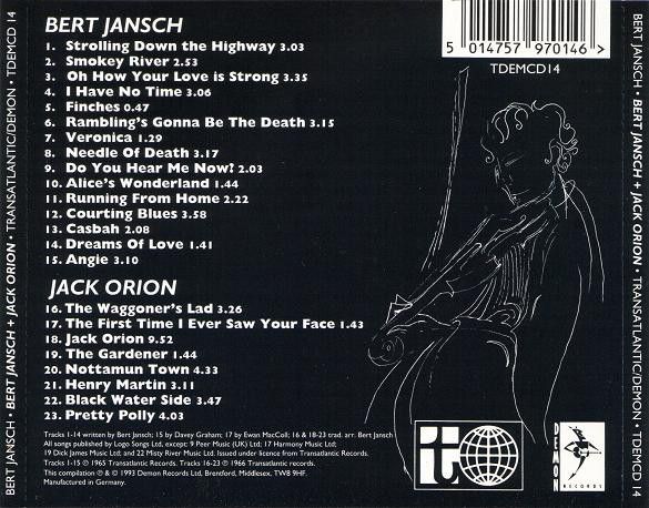 <em>Bert Jansch + Jack Orion</em> back cover
